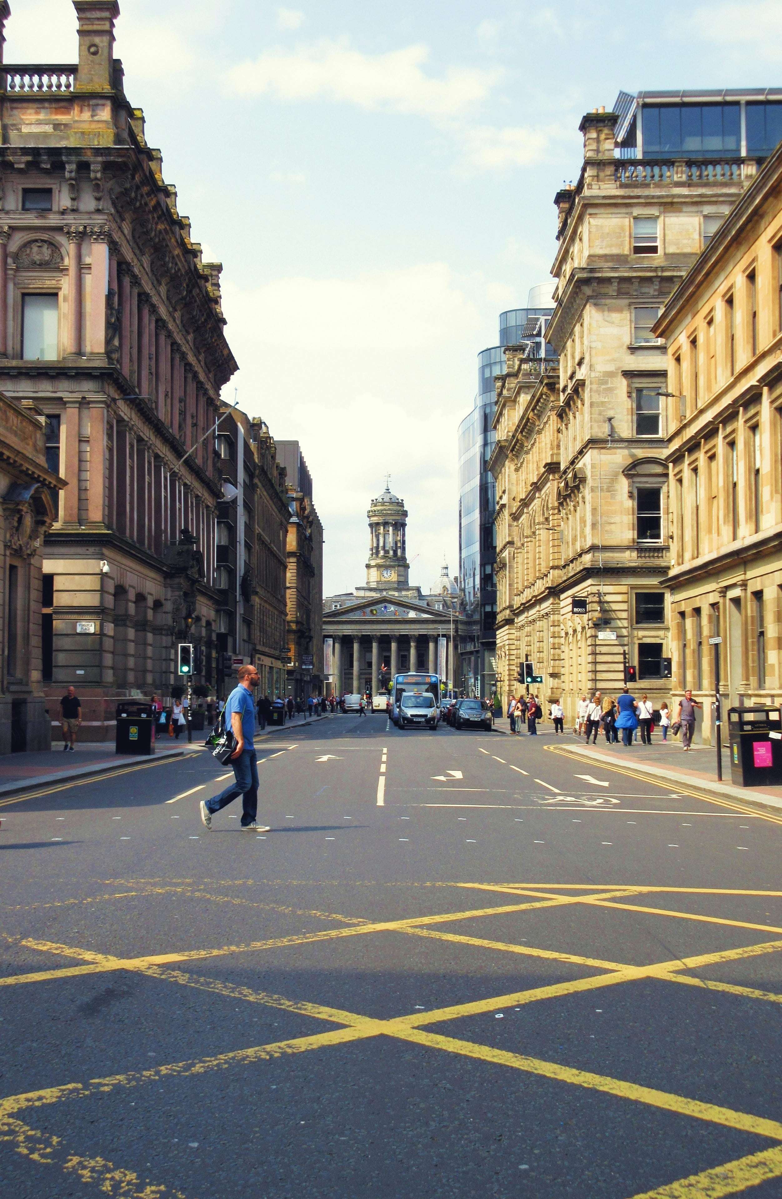 Centro de Glasgow durante la visita guiada