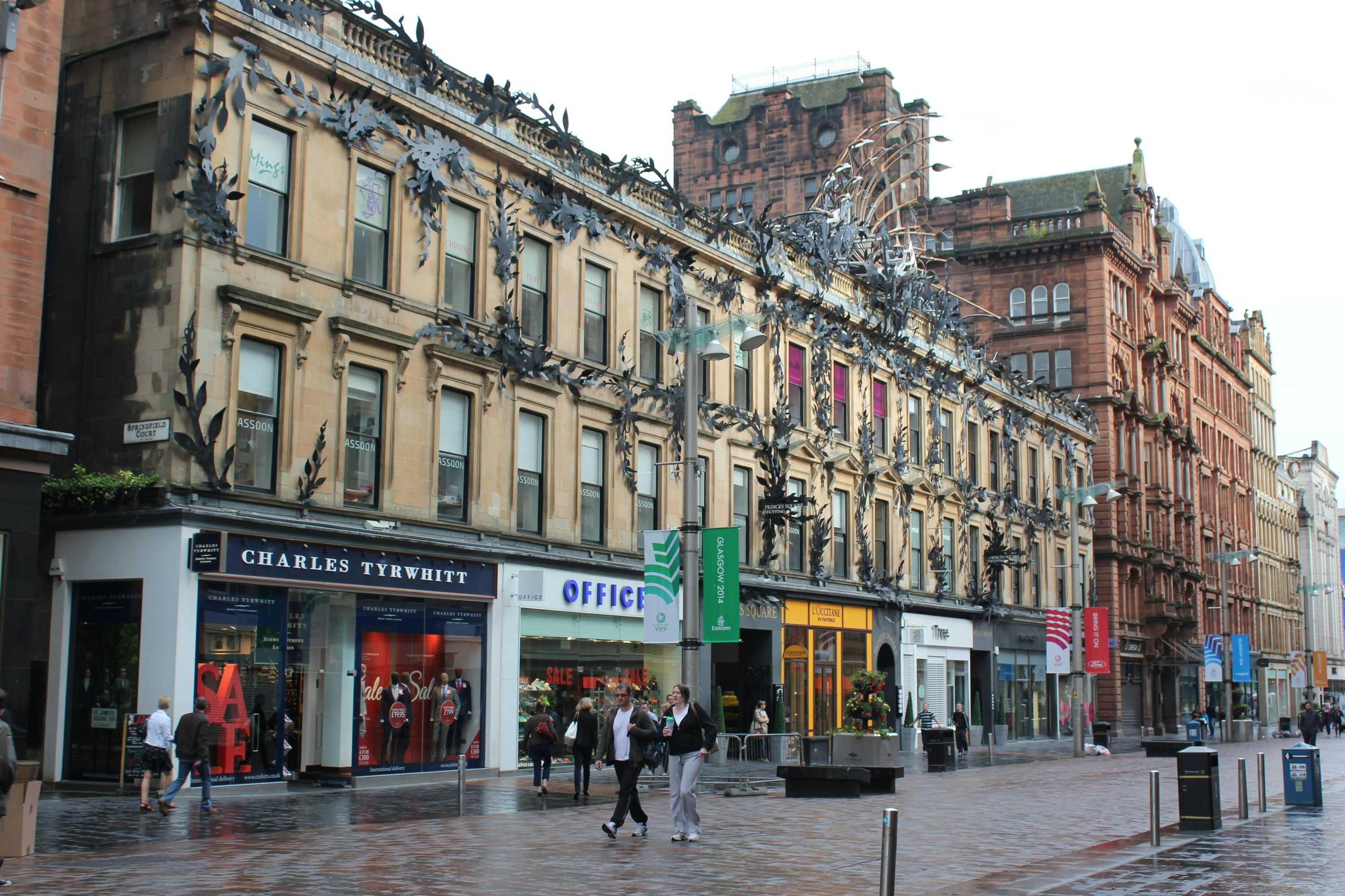 Buchanan Street en el centro de Glasgow